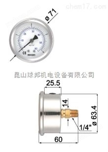 中国台湾协钢充油式压力计